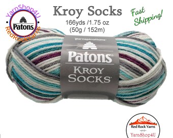 NORTHERN LIGHTS - Patons Kroy Socks Yarn is 1.75oz | 166yds Super Fine Weight (1) Sock Yarn. 75/25% Wool/Nylon (50g | 152m) Color 55751