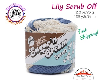 DENIM Lily Scrub Off - 2.6oz | 106yds of Lily Sugar'n Cream 100% Textured Cotton Yarn