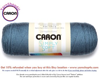 COUNTRY BLUE - Caron Simply Soft 6oz / 315yds (170g / 288m) No Dye Lot. 100% Acrylic yarn. Item H970039710