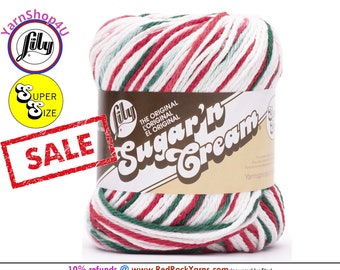 CLEARANCE SALE! MISTLETOE Super Size 3oz | 143yds. 100% Cotton yarn. Original Lily Sugar N Cream. (3 ounces | 143 yards). Color #19511