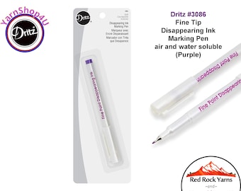 Dritz Quilting Fine Point Disappearing Marking Pen. Purple Fine Point for detailed fabric marking. Air & Water Soluble Ink. Dritz #3086