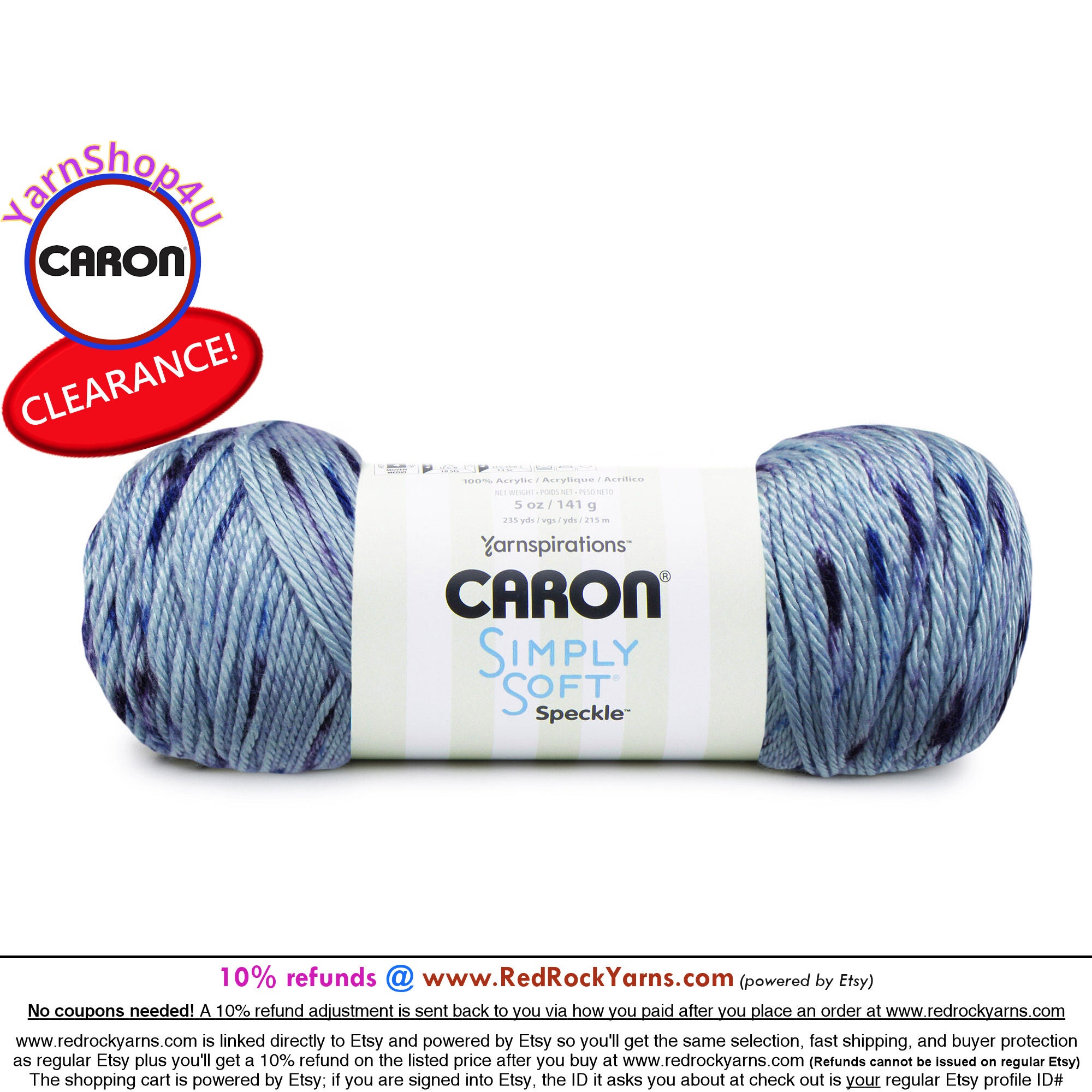 Caron Simply Soft Tweeds Medium Weight 97/3 Blend Yarn - 1 Skein