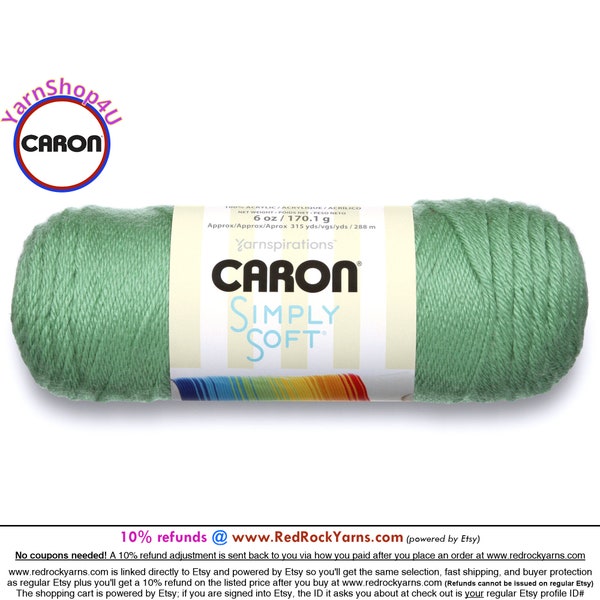 Sage - Caron Simply Soft 6oz / 315yds (170g / 288m) 100% Acrylic yarn. Item H970039705