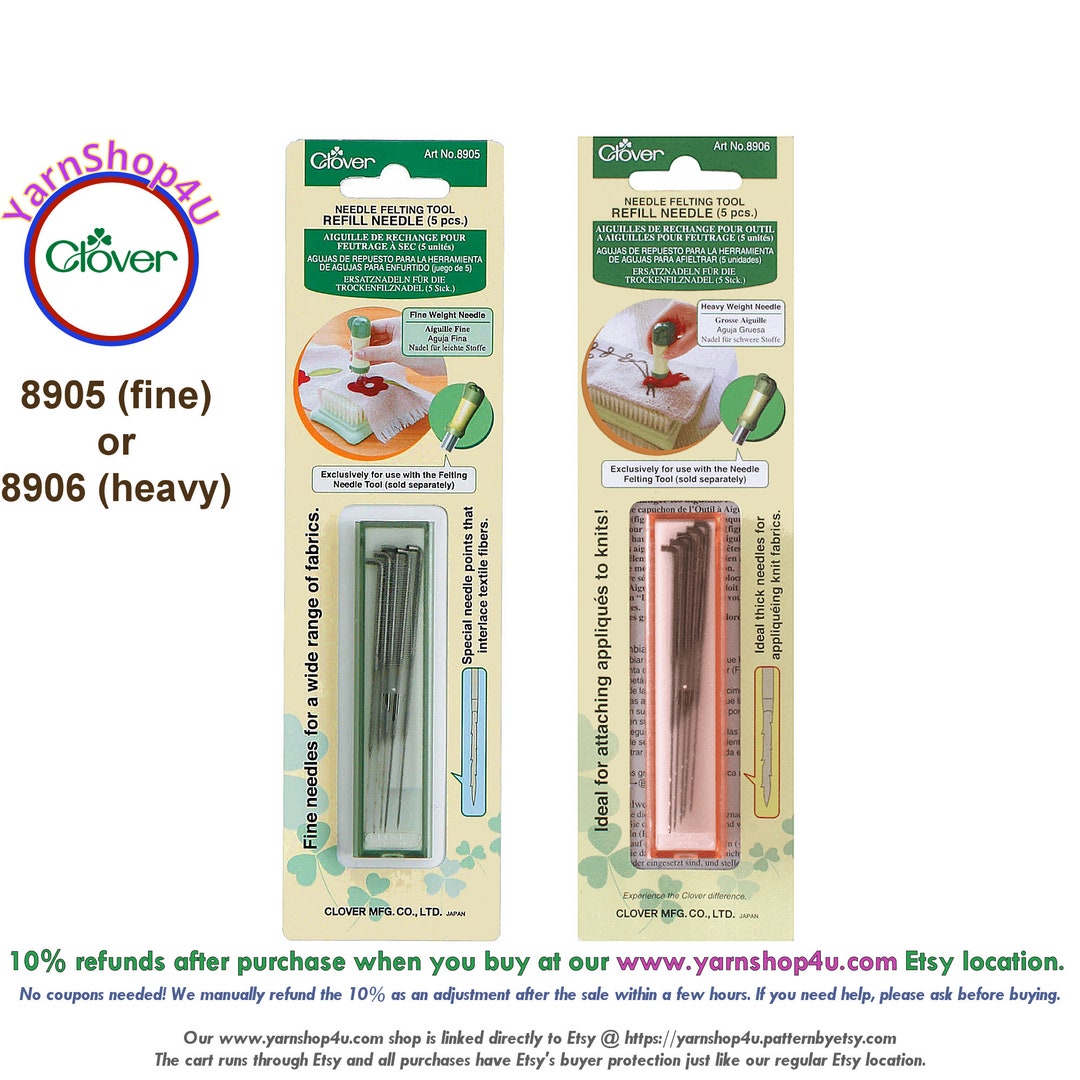 Clover Felting Needles Refill 5/pack. Heavy Weight 36 Gauge Etsy