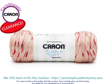 Clearance Sale! CHILI FLAKES - Caron Simply Soft Speckle 5oz / 235yds (141g / 215m) 100% Acrylic yarn. Item 29496161011
