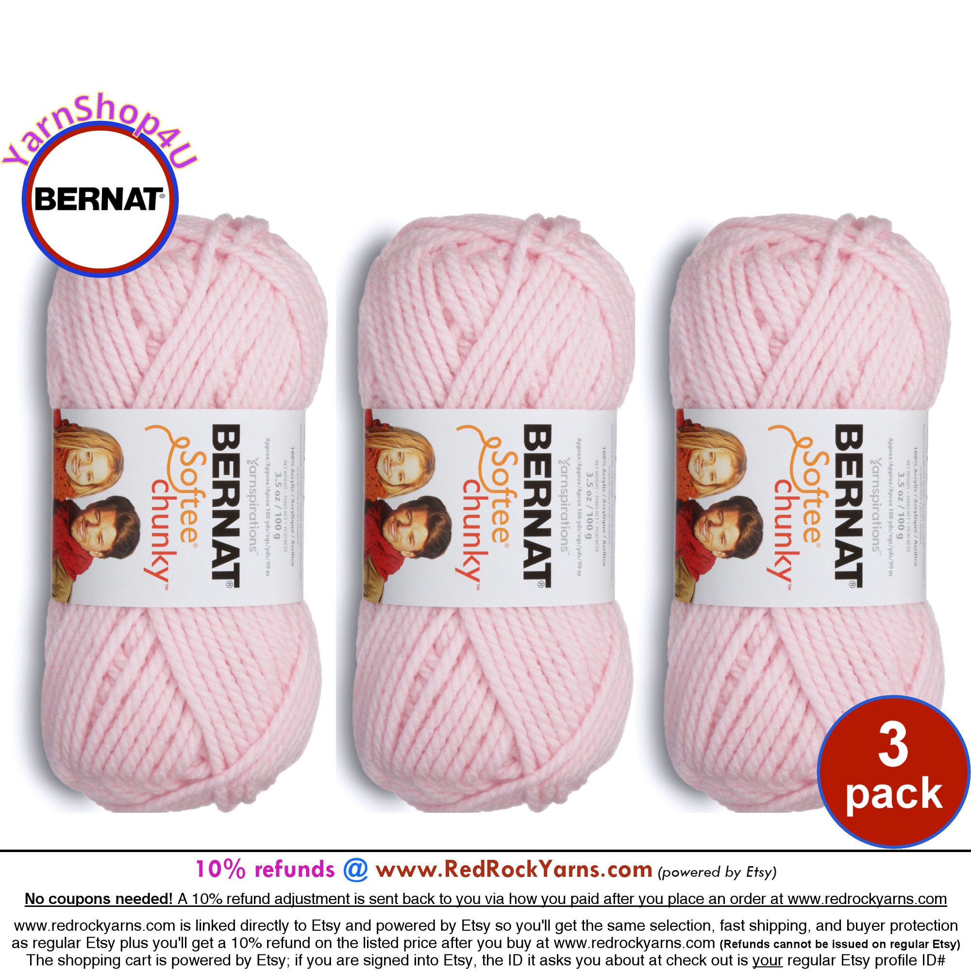 Bernat Softee Chunky 108yds Super Bulky Acrylic Yarn