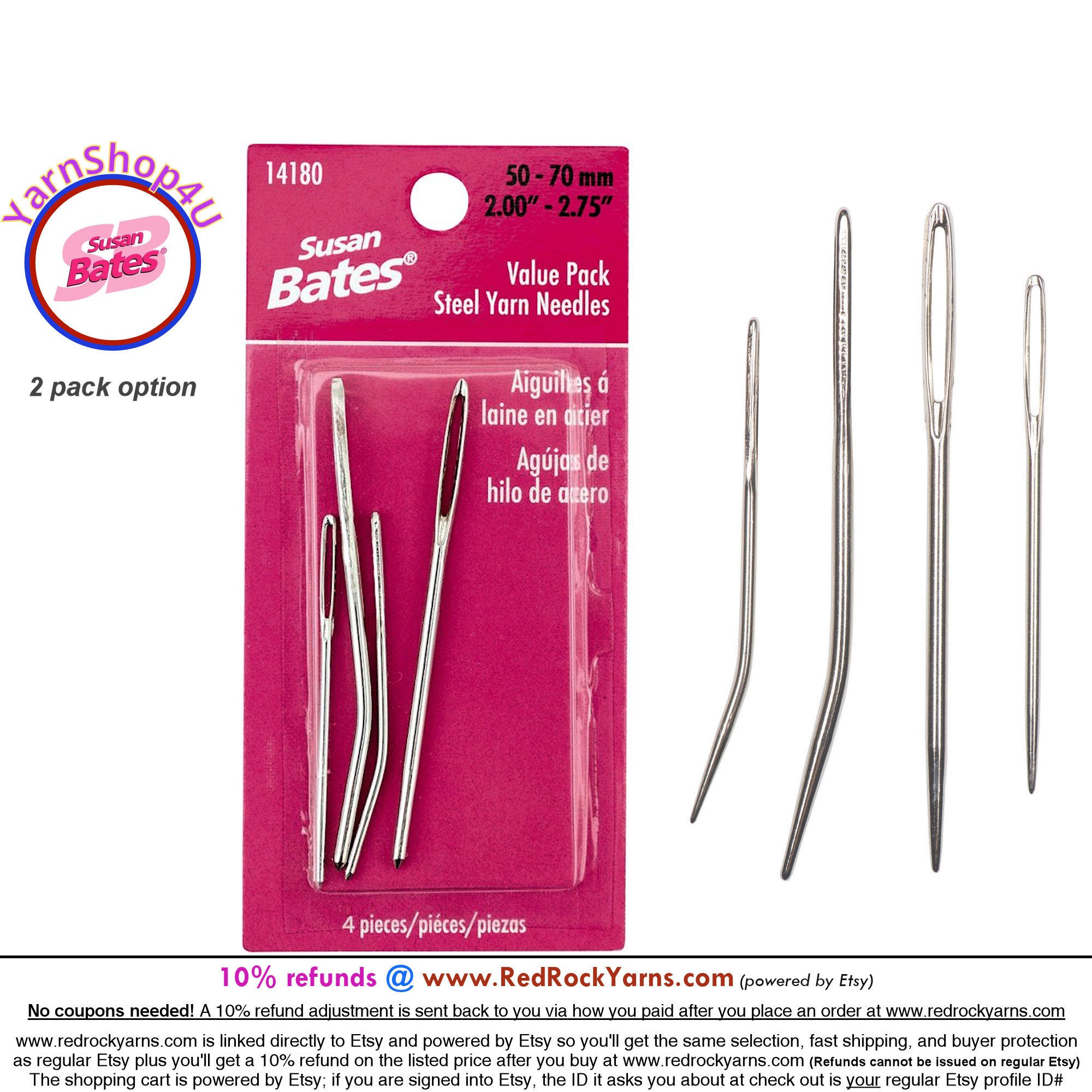 Clover Japan darning needle collection - 3 blunt tip needles for