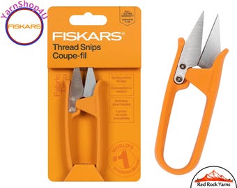 FISKARS Premium Thread Snips - Large snips with Spring Action Sharp Stainless Steel Blades. For Fabric, Thread, Floss and Yarn. #140160