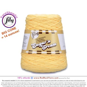 YELLOW 14oz 674 Yards Cone. Lily Sugar N Cream Cotton Yarn. 100% Cotton.  Item 10300202010 