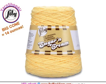 YELLOW - 14oz | 674 yards Cone. Lily Sugar N Cream Cotton yarn. 100% cotton. Item# 10300202010