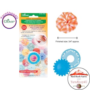 YO-YO Maker. Extra Small Round Quick Yo Yo Template. Makes ~3/4" Fabric Flowers for Corsages, hair ornaments, decorations, etc! Clover #8702