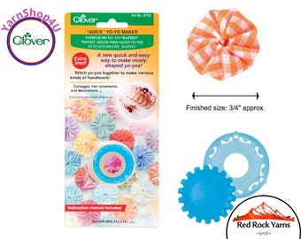 YO-YO Maker. Extra Small Round Quick Yo Yo Template. Makes ~3/4" Fabric Flowers for Corsages, hair ornaments, decorations, etc! Clover #8702