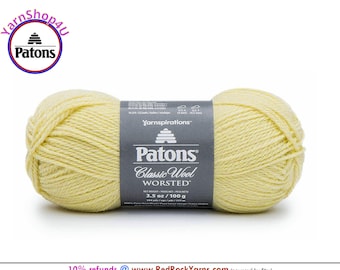 SOFT SPROUT - Patons Classic Wool Worsted Yarn Medium Weight (4). 100% wool yarn. 3.5oz | 194 yards (100g | 177m)