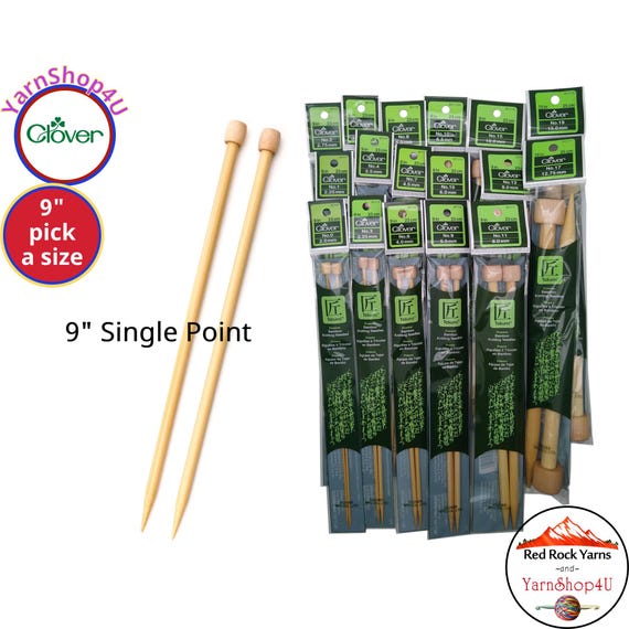 9" Clover Takumi Bamboo Knitting Needles, Single Point Straights in Sizes 0 - 19 (2mm-15m). 9 inch / 10 inch [ART 3011]