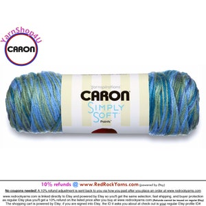 SPRING BROOK - Caron Simply Soft Paints. 5oz / 235yds (141g / 215m) 100% Acrylic yarn. Color #21003