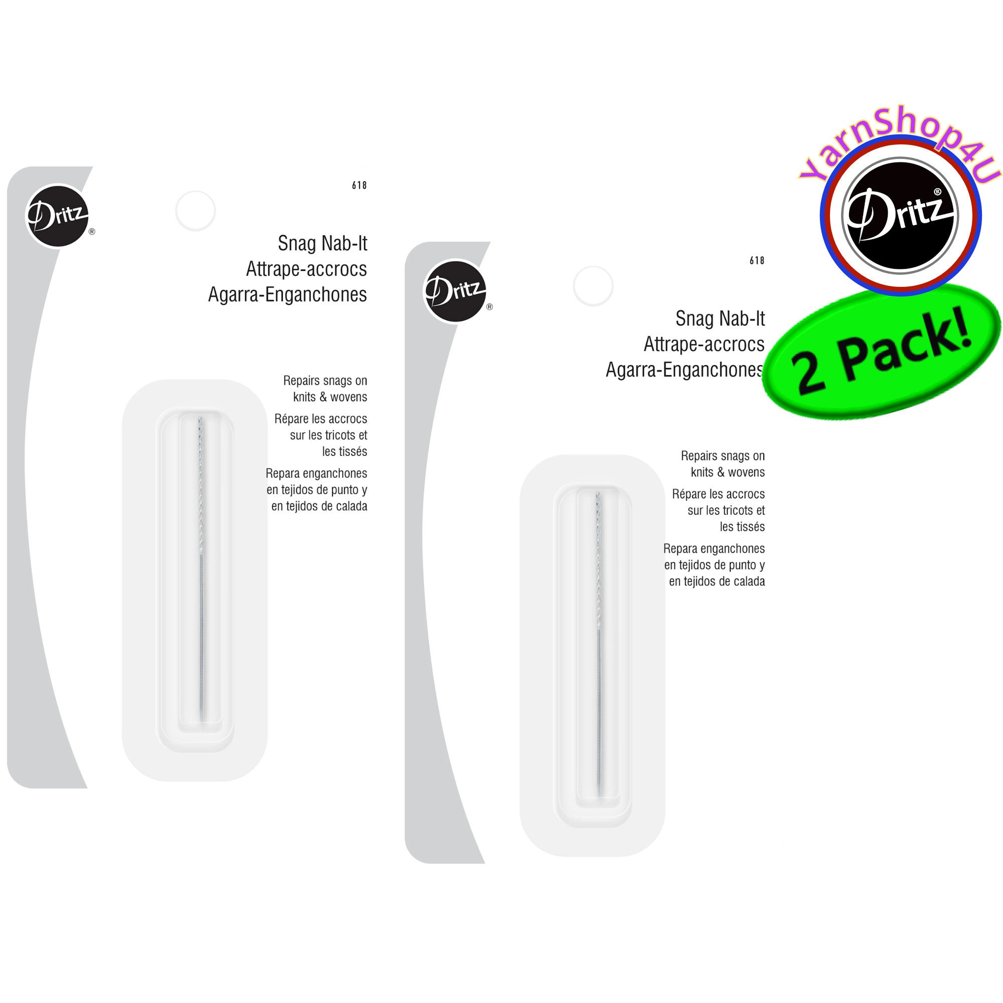 Snag Nab It Dritz Tool by Dritz. get 1 Pack or 2 Use to Fix Snags in Knits  and Wovens. Dritz 618 -  Sweden