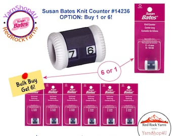 Row Counter (buy 1 or 6) Susan Bates Knit Counter. Turn by hand; fits on crochet hooks or needles sizes 0-10. Counts to 99 rows! #14236