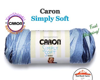 SATURDAY BLUE JEANS Ombre - Caron Simply Soft Ombre 5oz / 235yds (141g / 215m) 100% Acrylic yarn. Color #22006