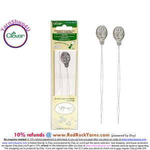 Long Needle Threader for Embroidery Stitching and Punch Needle Tools. 2 per package. 6-1/8&quot; long. Clover #8810