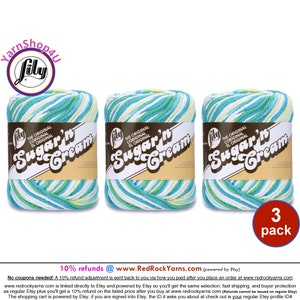 MOD OMBRE 3 Pack! 2oz | 95yds. Lily Sugar N Cream The Original 100% Cotton Yarn. 2 ounces / 95 yards ea. 3 skeins Bulk Buy!