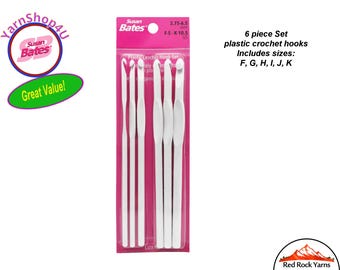 6pc LUXITE Set Susan Bates Plastic Crochet hook set, [FIND MORE sizes and bulk options = www.etsy.com/shop/YarnShop4U?search_query=luxite]