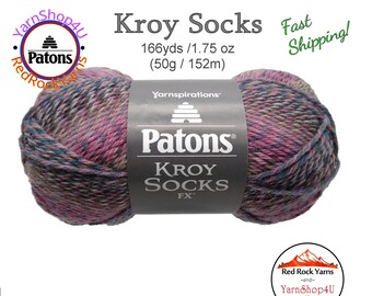 CAMEO COLORS - Patons Kroy Socks FX Yarn is 1.75oz | 166yds Super Fine Weight (1) Sock Yarn. A Blend of 75/25% Wool/Nylon (50g | 152m)
