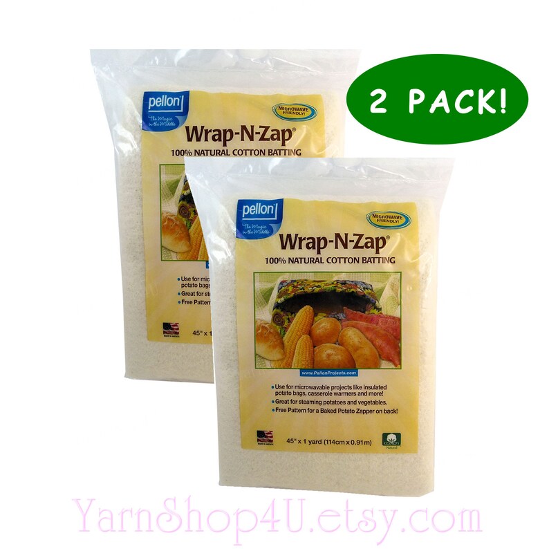 2 Pack Wrap N Zap 100 Natural Cotton Batting. Perfect for Etsy