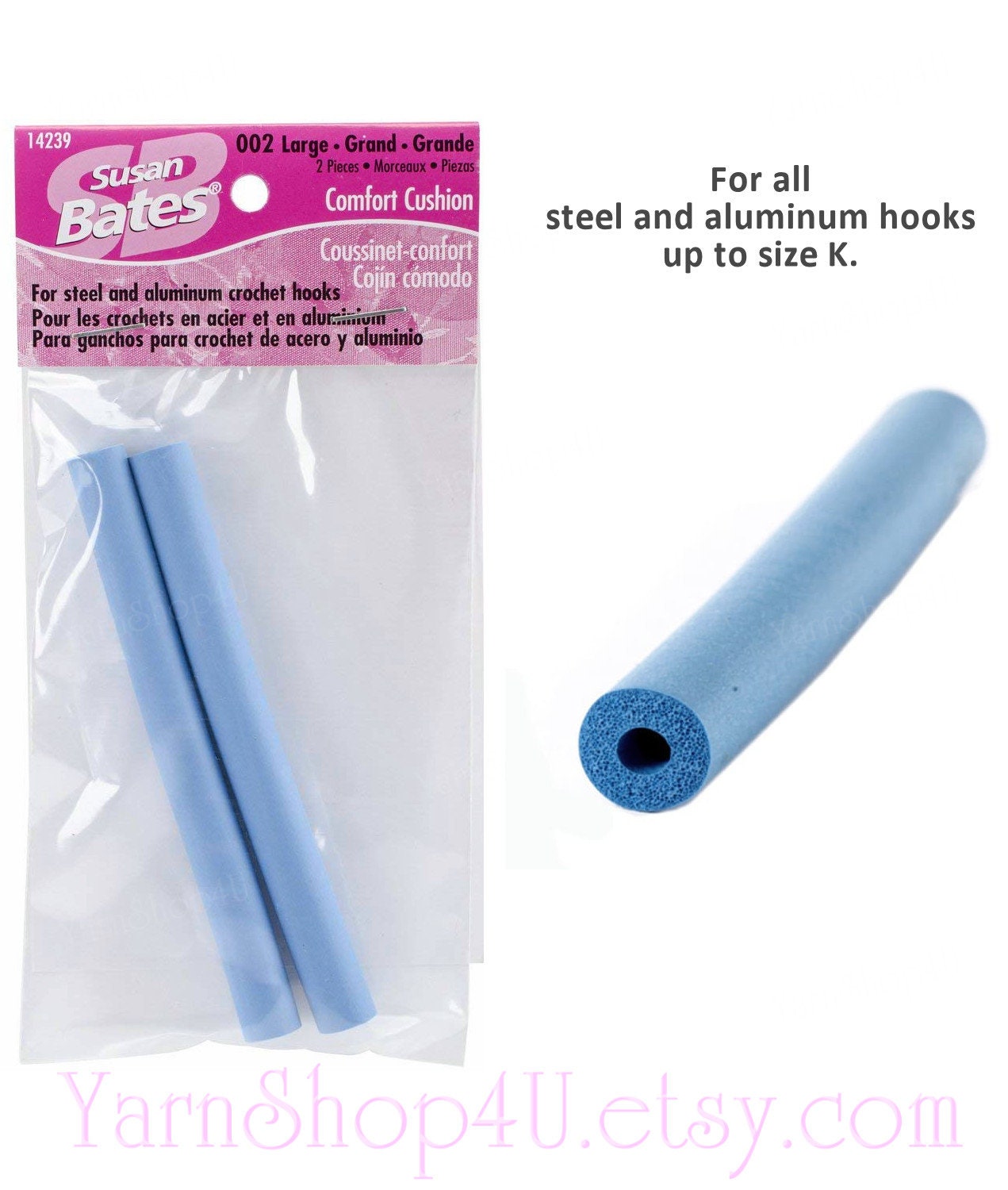 LARGE (up to size K) Susan Bates Comfort Cushions for steel & aluminum crochet hooks. 14239002