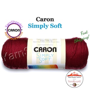 BURGUNDY - Caron Simply Soft 6oz / 315yds (170g / 288m) 100% Acrylic yarn. Item H970039762