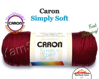 BURGUNDY - Caron Simply Soft 6oz / 315yds (170g / 288m) 100% Acrylic yarn. Item H970039762