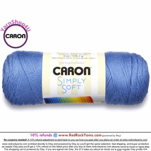 BERRY BLUE - Caron Simply Soft Brites 6oz / 315yds (170g / 288m) 100% Acrylic yarn. Item H970039609