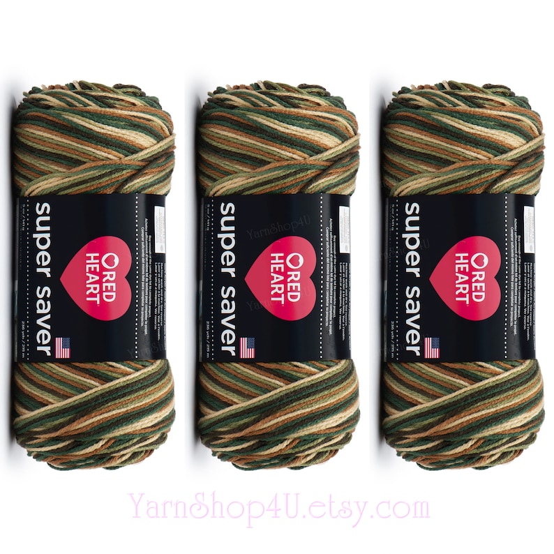 Woodsy Print Red Heart Super Saver Economy Yarn