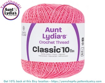 FRENCH ROSE - Aunt Lydia's Classic 10 Crochet Thread. 350yds. Color #0493