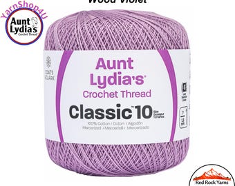 WOOD VIOLET - 3 Pack! Aunt Lydia's Classic 10 Crochet Thread. 350yds. Item #154-0495
