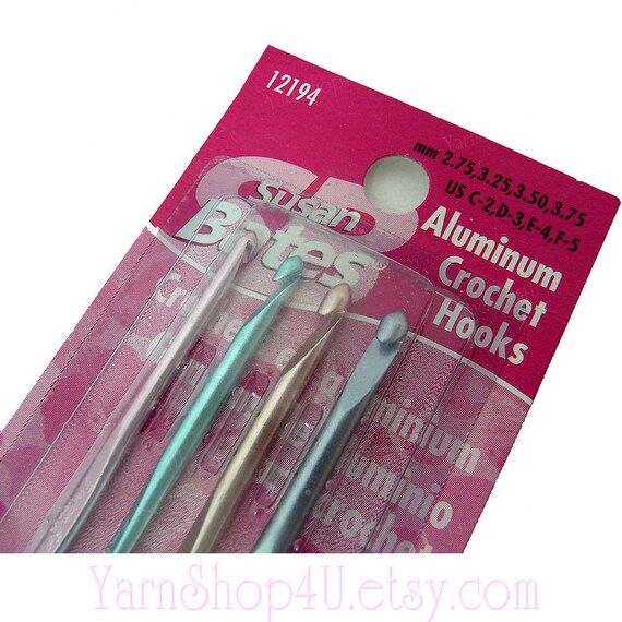 Silvalume Aluminum Crochet Hook Set Sizes C2 To E4 077216302495