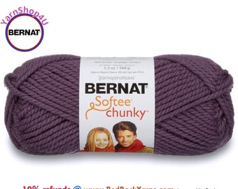 DARK MAUVE Bernat Softee Chunky Yarn Super Bulky Yarn. 3.5oz | 108yds | 100% Acrylic Yarn. Item# 16112828323
