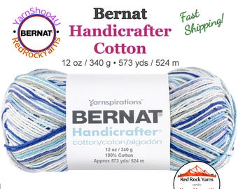 ANCHORS AWAY - 12oz | 573 yard! Bernat Handicrafter Big Ball 100% Cotton Yarn. Item 16203434015