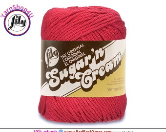 RED - 2.5oz | 120yd The Original Lily Sugar N Cream 100% Cotton Yarn (2.5 ounce / 120 yards)