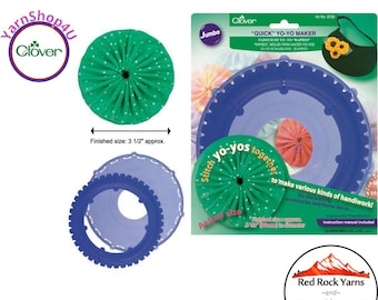 YO-YO Maker. JUMBO Clover Quick YoYo Maker. Finished size is about 3.5". Make Corsages, hair ornaments, decorations! Clover #8708