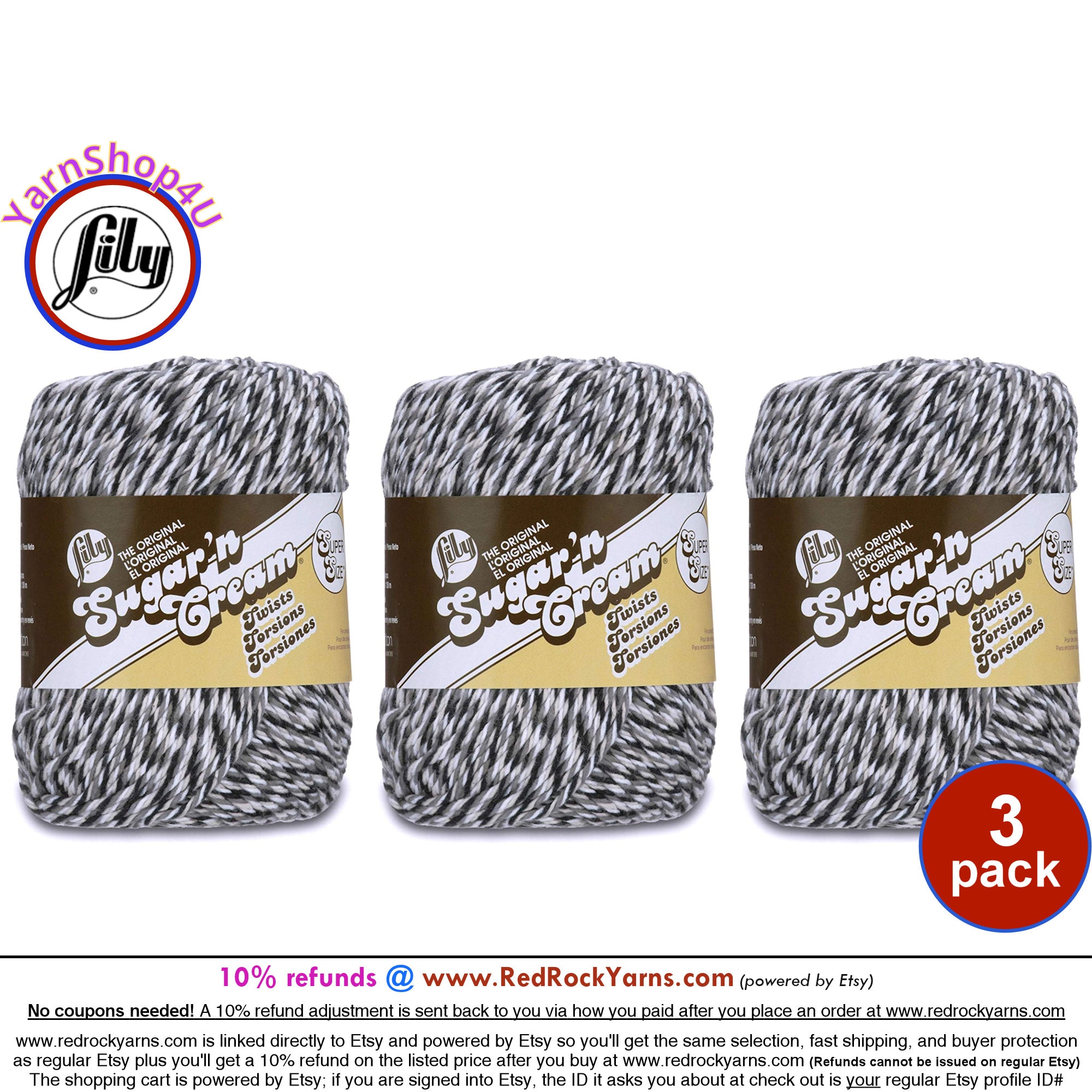 Lily Sugar'n Cream Yarn - Solids-Overcast