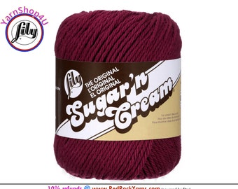 Wine - 2.5oz | 120yd The Original Lily Sugar N Cream 100% Cotton Yarn (2.5 ounce / 120 yards)