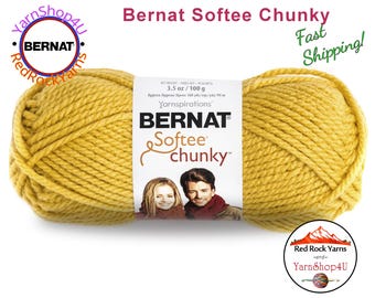 GLOWING GOLD Bernat Softee Chunky Yarn Super Bulky Yarn. 3.5oz | 108yds | 100% Acrylic Yarn. Item 16112828607
