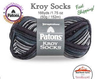 TOURMALINE STRIPES - Patons Kroy Socks Yarn is 1.75oz | 166yds Super Fine Weight (1) Sock Yarn. A Blend of 75/25% Wool/Nylon (50g | 152m)