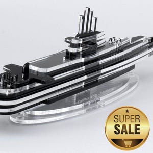 Miniature Submarine Sculpture - Unique Ocean-Themed Desk Decoration