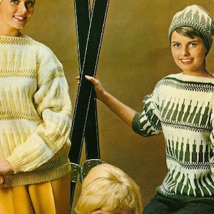 Vintage Nordic Norwegian Knitted Sweater Pattern 1974