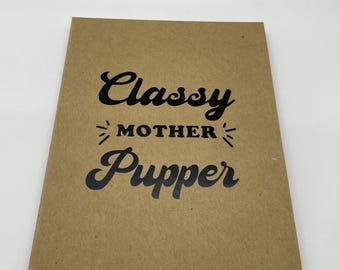 Diario elegante para madres cachorras, cuaderno kraft, regalo único para amantes de los perros.
