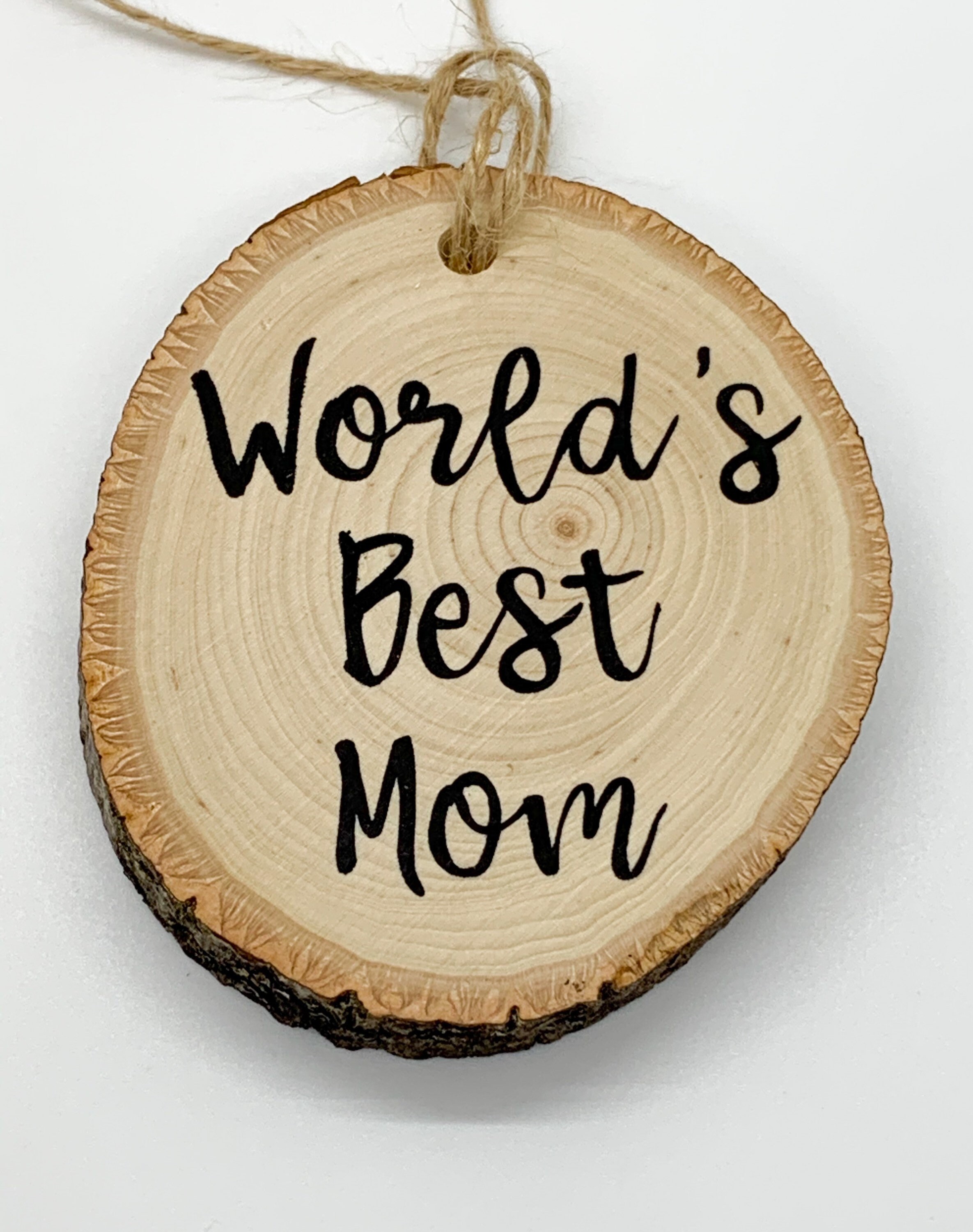 Wooden World's Best Mom Ornament Ornament Super Mom Gift Etsy