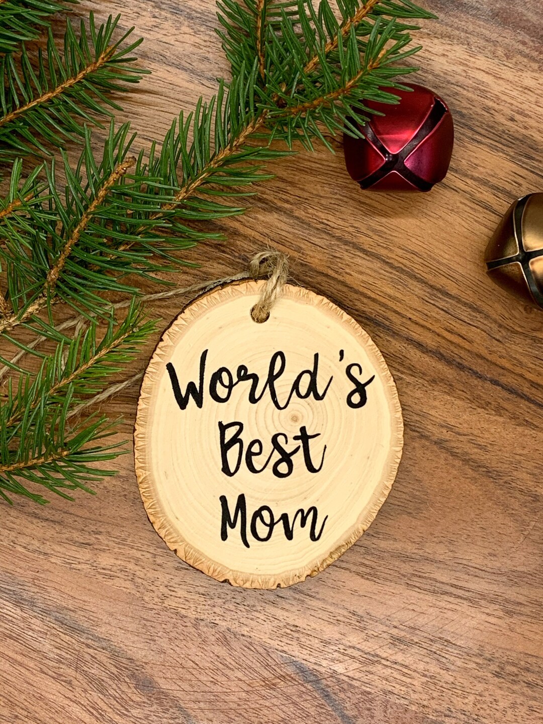 Wooden World's Best Mom Ornament Ornament Super Mom Gift Etsy