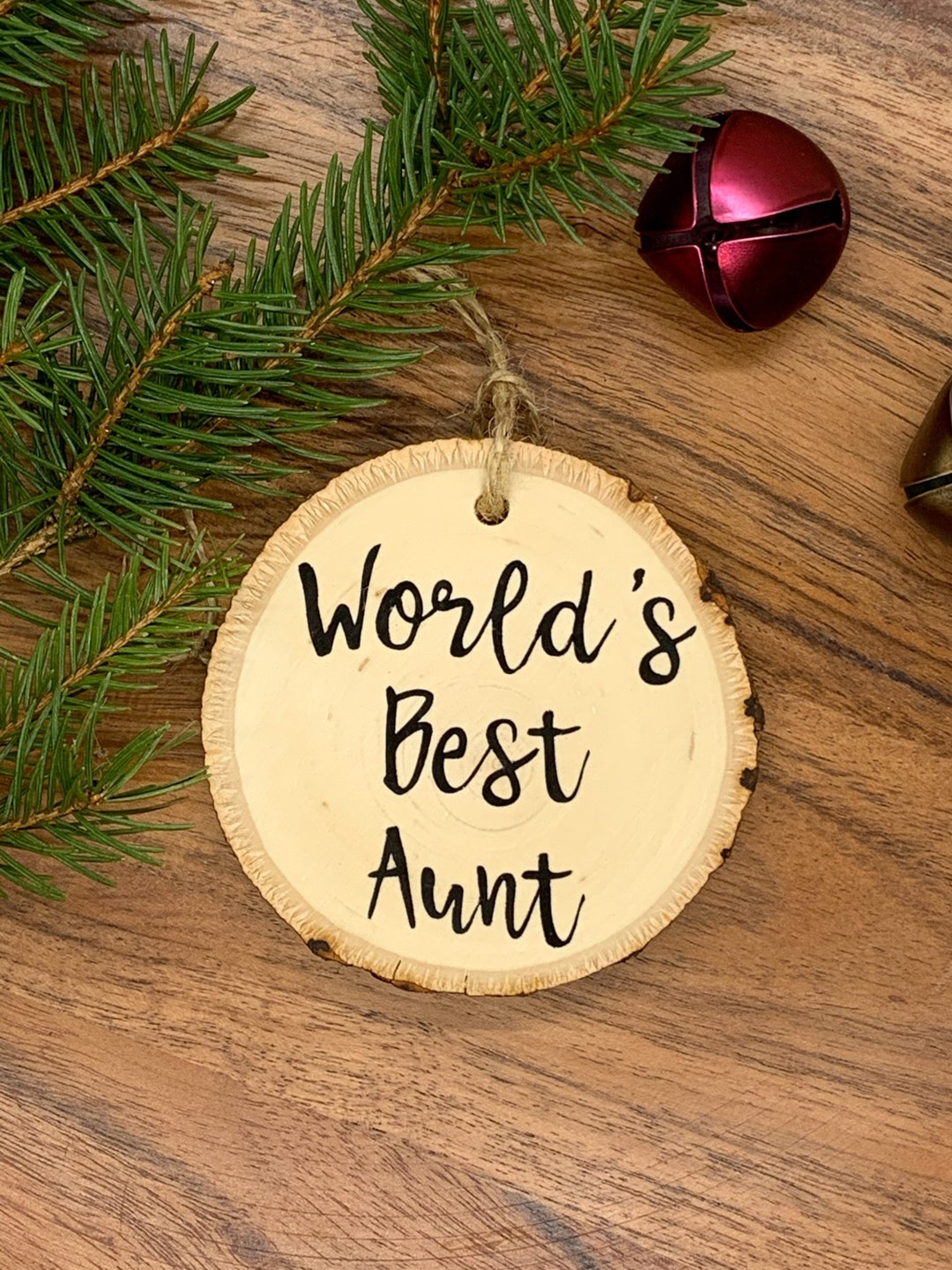 Wooden World's Best Aunt Ornament - Etsy