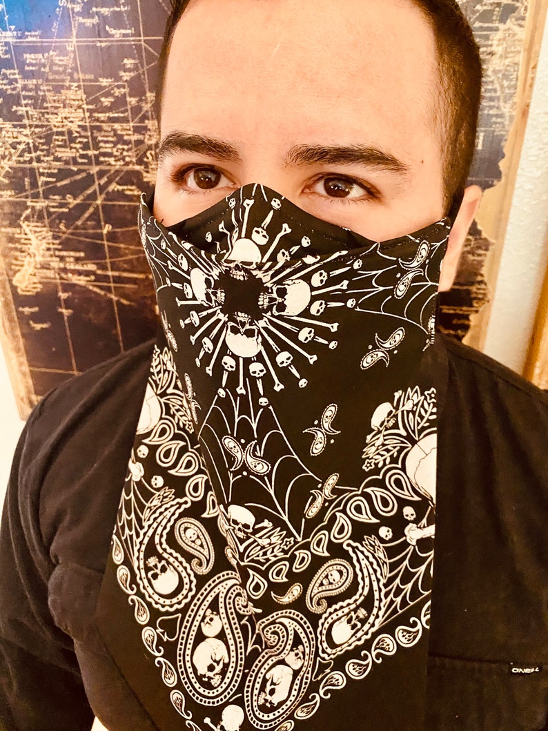 Beard Bandana Face Mask With Nose Wire and Comfort Straps Etsy
